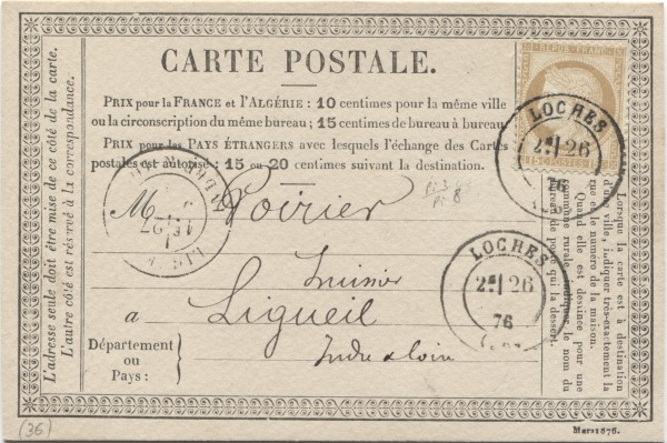 CPA Ligueil 1876