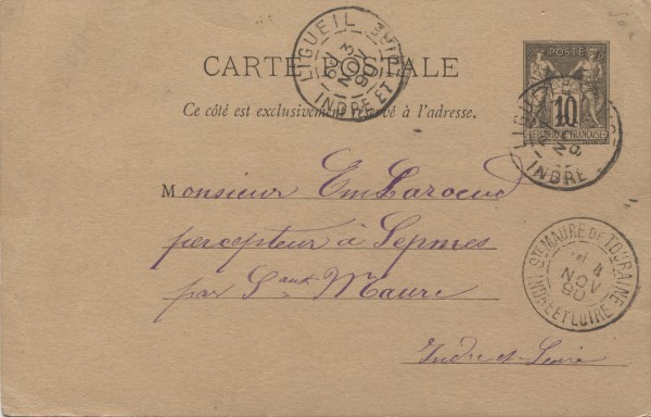 CPA Ligueil 1890 percepteur