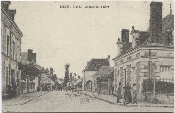 cpa ligueil Avenue de la Gare 1913