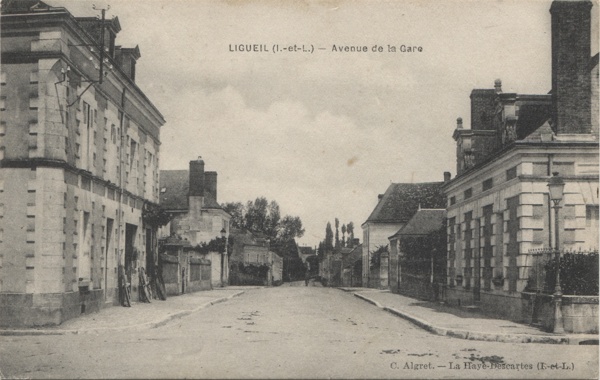 cpa ligueil Avenue de la Gare 1923