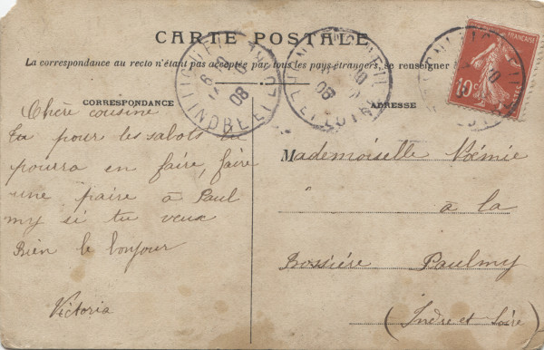 cpa Ligueil ECOLE PUBLIQUE DES FILLES 1908