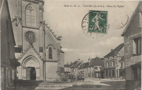37 ligueil Eglise 1912