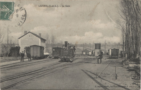 cpa Ligueil gare 1911