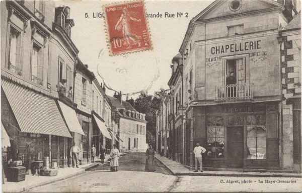 cpa Ligueil grande rue 1904