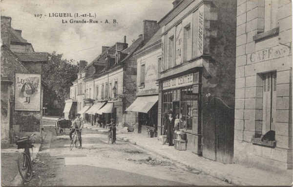 cpa ligueil grande rue 1907