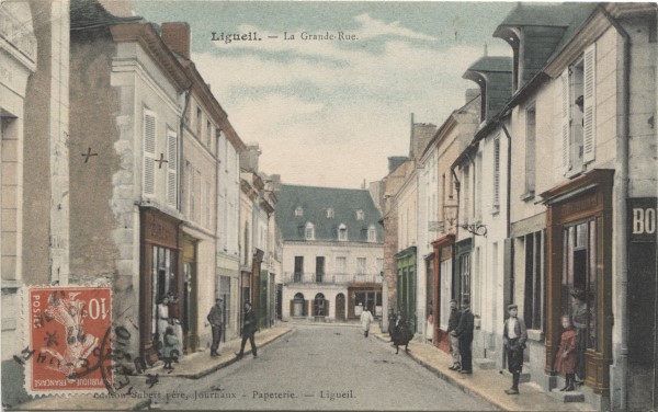 cpa Ligueil Grande Rue 1912