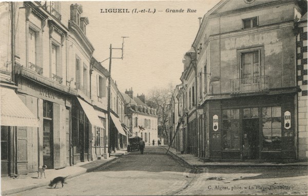 cpa Ligueil grande rue 1931