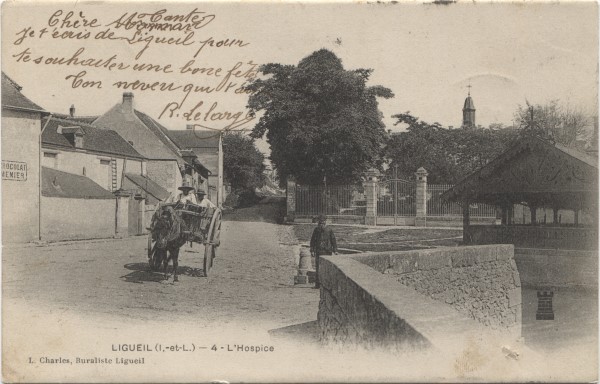 cpa Ligueil hospice 1904