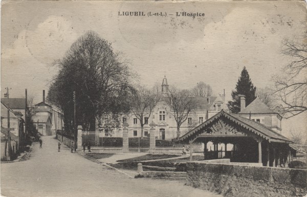 cpa Ligueil hospice 1927