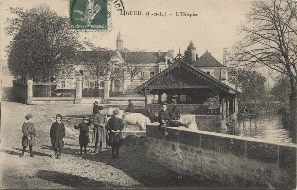 cpa Ligueil hospice 1908