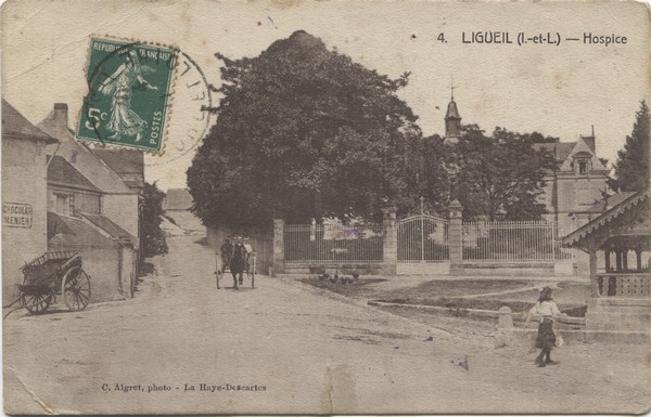 cpa Ligueil hospice 1911