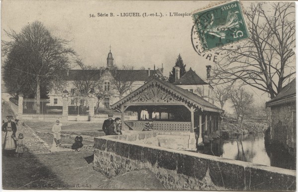cpa ligueil hospice 1912