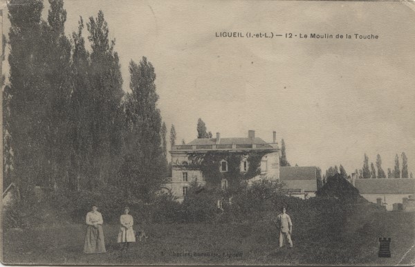 cpa Ligueil moulin touche 1905
